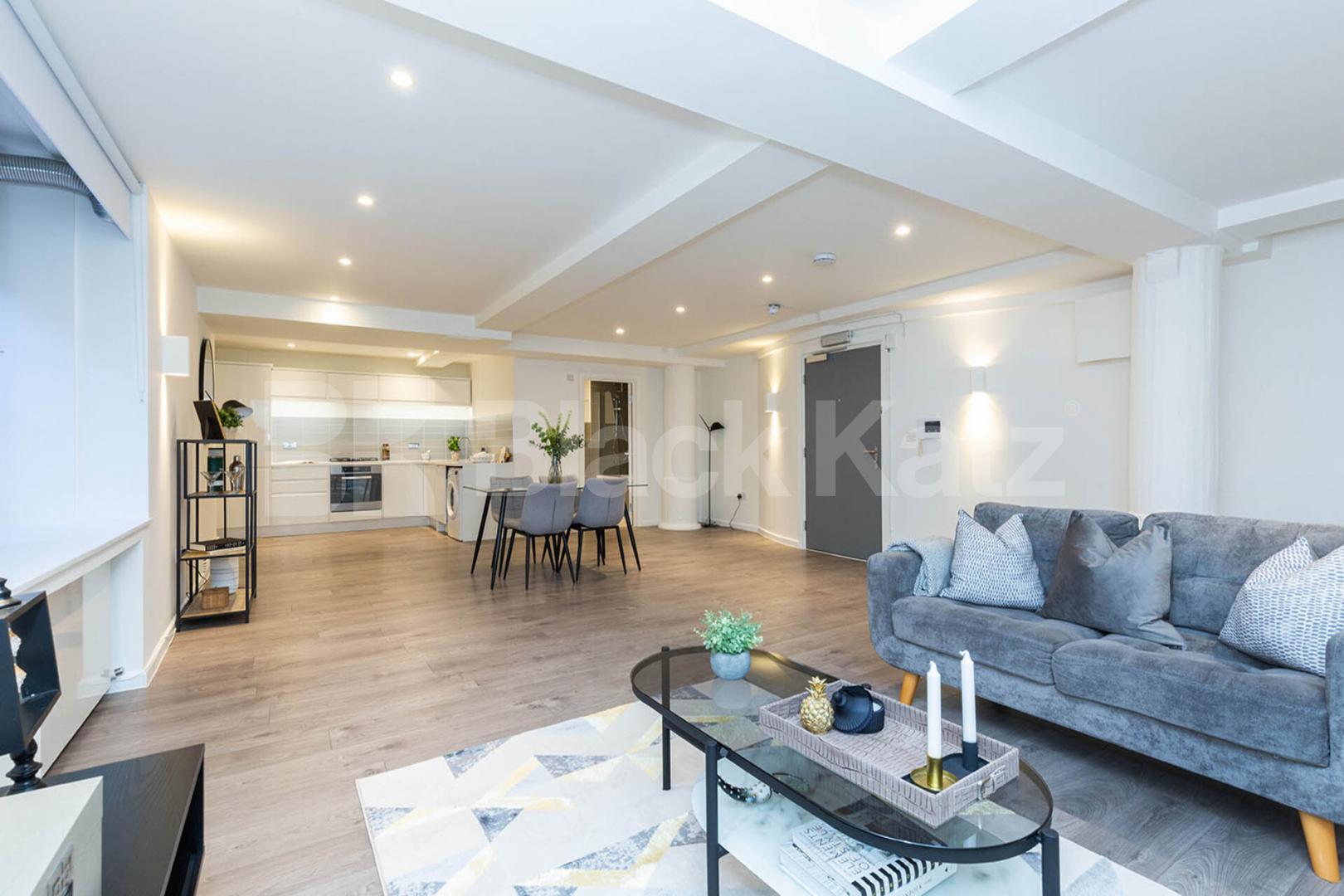 spacious 1 bedroom warehouse conversion with bi folding partition wall Tyssen Street - Springfield House, Dalston